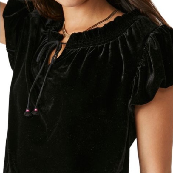 NWT FREE PEOPLE TERESE TOP IN BLACK - Picture 3 of 10